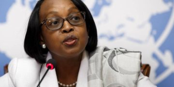Matshidiso Moeti, newly named as Regional Director for  World Health Organization, WHO's Africa Region, speaks to the media, during a press conference, at the European headquarters of the United Nations in Geneva, Switzerland, Tuesday, Jan.  27, 2015.  (AP Photo/Keystone,Salvatore Di Nolfi)